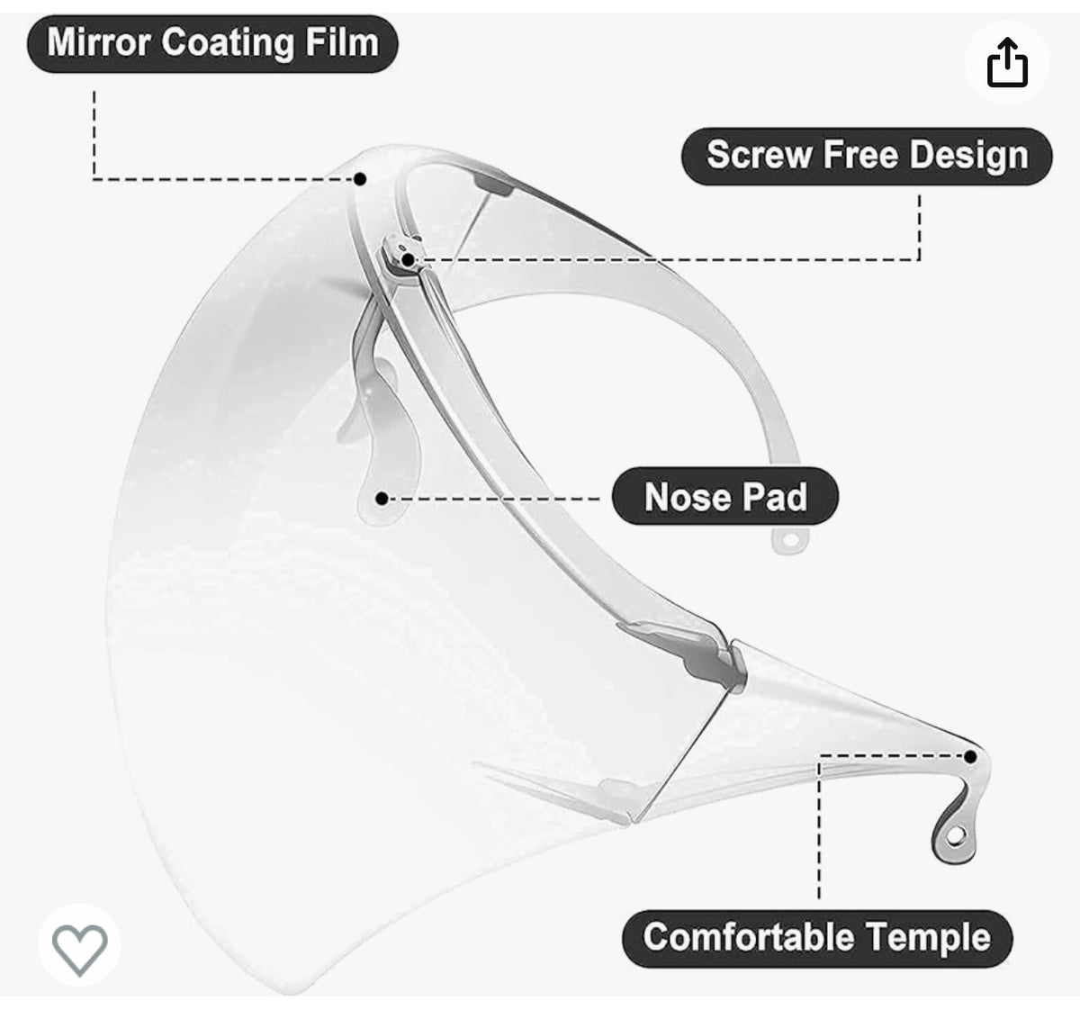 Cleanshield Mask CLEAR SHIELD ANTI FOG REUSABLE PROTECTIVE MASK SHIELD – theshadz.com